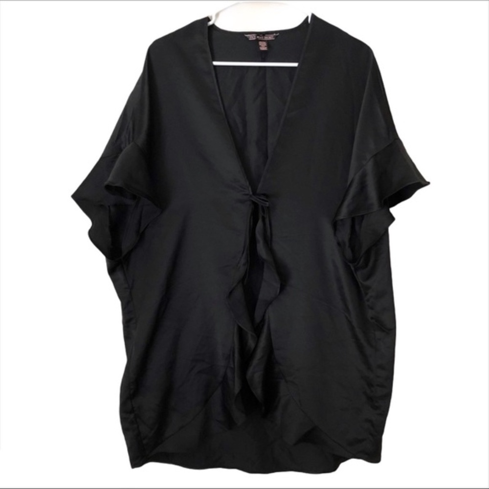 🛍️ Victoria's Secret Sexy Valentine LOVE Black Slip Wrap Kimono Robe One Size